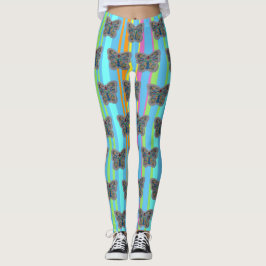 Farbenfrohe Butterfly-Mosaikmuster Leggings