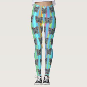 Farbenfrohe Butterfly-Mosaikmuster Leggings