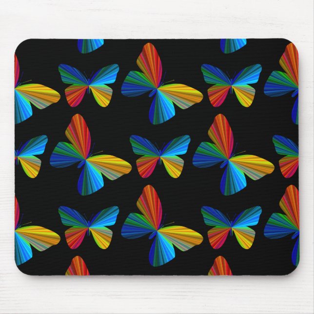 Farbenfrohe Butterfly Mouse Pad Mousepad (Vorne)