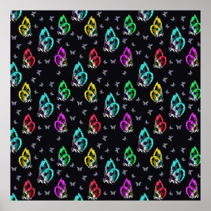 Farbenfrohe Butterfly-Muster herunterladen Poster