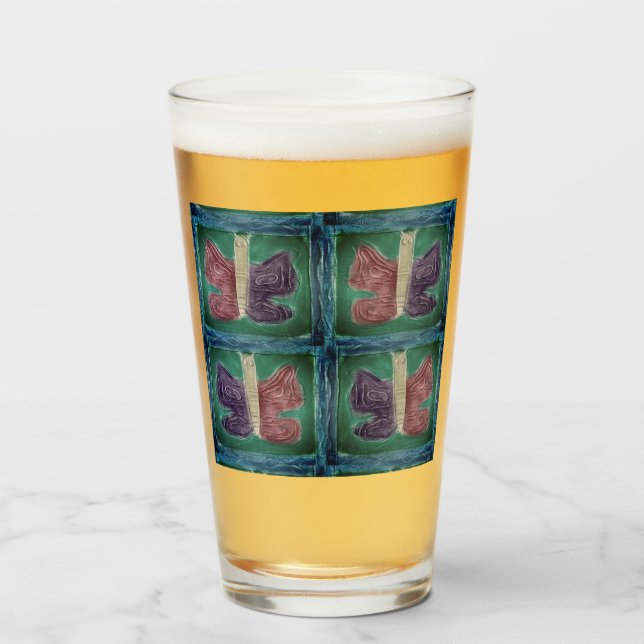 Farbenfrohe Butterfly | Nebelfilter | Basic | Glas (Vorne (Gefüllt))