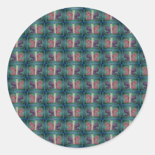 Farbenfrohe Butterfly   Nebelfilter   Basic   Runder Aufkleber