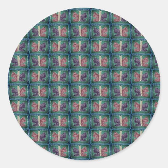 Farbenfrohe Butterfly | Nebelfilter | Basic | Runder Aufkleber (Vorderseite)