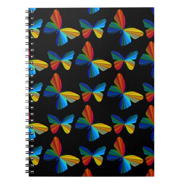 Farbenfrohe Butterfly-Notebook Notizblock (Vorderseite)