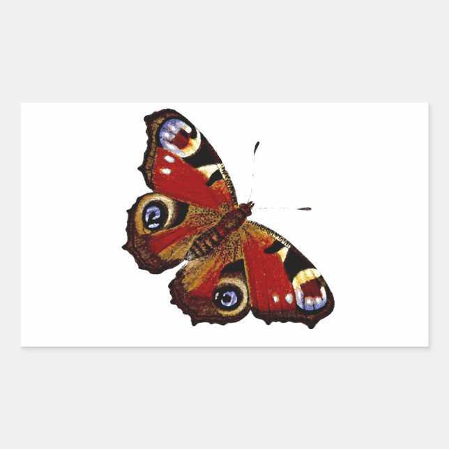 Farbenfrohe Butterfly Rechteckiger Aufkleber (Vorderseite)