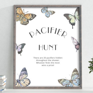 Farbenfrohe Butterfly Schnuller Hunt Baby Showspie Poster