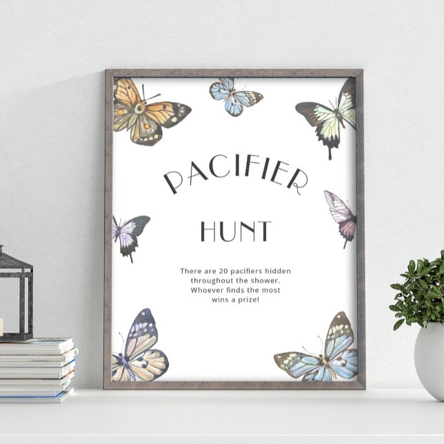 Farbenfrohe Butterfly Schnuller Hunt Baby Showspie Poster (Von Creator hochgeladen)