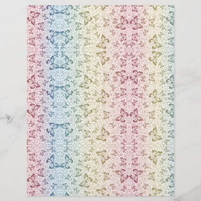 Farbenfrohe Butterfly-Scrapbook Seiten Stationär (Vorderseite)