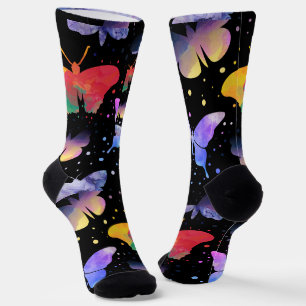 Farbenfrohe Butterfly Socken