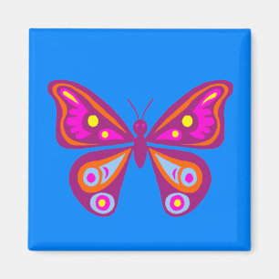 Farbenfrohe Butterfly Square Magnet