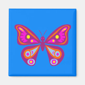 Farbenfrohe Butterfly Square Magnet