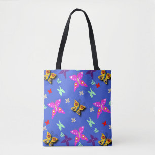 Farbenfrohe Butterfly Tasche