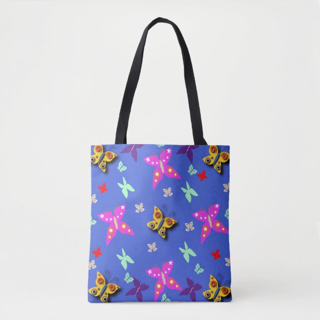 Farbenfrohe Butterfly Tasche (Vorderseite)