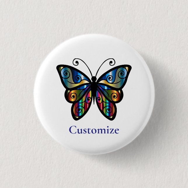 Farbenfrohe Butterfly Thunder_Cove Button (Vorderseite)