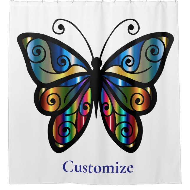 Farbenfrohe Butterfly Thunder_Cove Duschvorhang (Vorderseite)