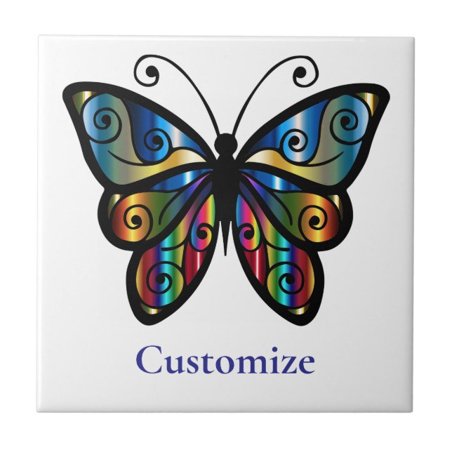 Farbenfrohe Butterfly Thunder_Cove Fliese (Vorderseite)