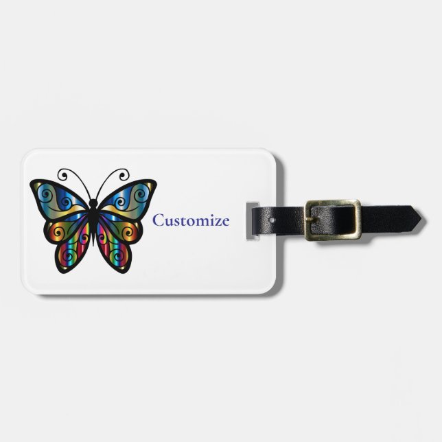 Farbenfrohe Butterfly Thunder_Cove Gepäckanhänger (Vorderseite horizontal)