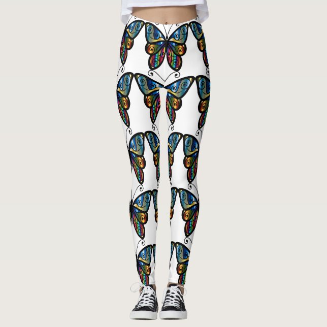 Farbenfrohe Butterfly Thunder_Cove Leggings (Vorderseite)