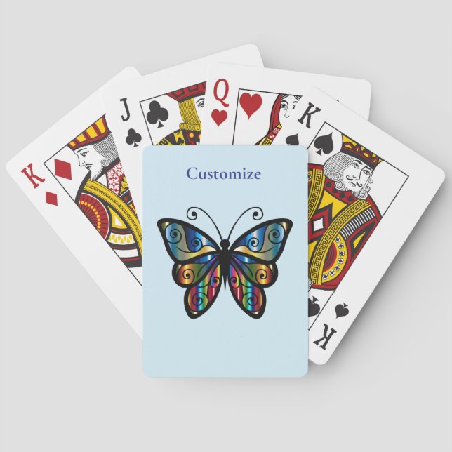 Farbenfrohe Butterfly Thunder_Cove Spielkarten (Rückseite)