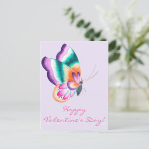 Farbenfrohe Butterfly   Valentinstag Postkarte