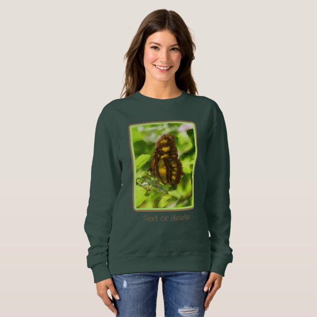 Farbenfrohe Butterfly Wasserfarbe Natur Personalis Sweatshirt (Vorne ganz)