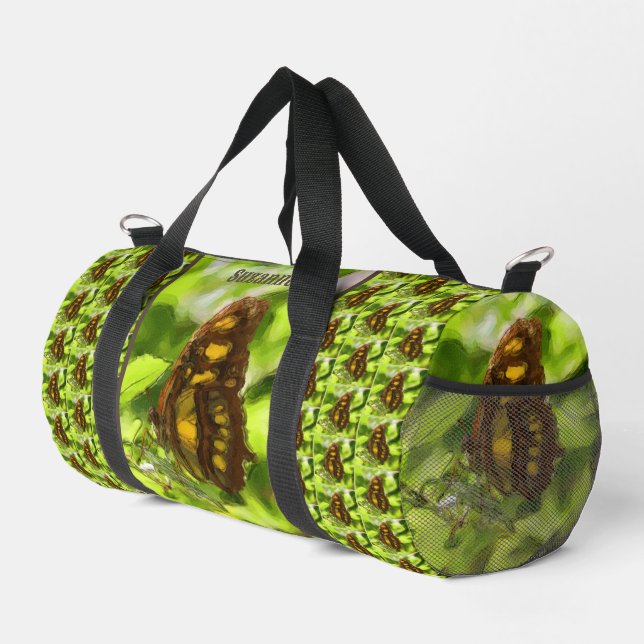 Farbenfrohe Butterfly Wasserfarbe Personalisierte  Duffle Bag (Rechte Ecke)