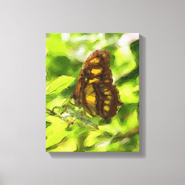 Farbenfrohe Butterfly Wasserfarben Sketch Natur Leinwanddruck (Vorderseite)