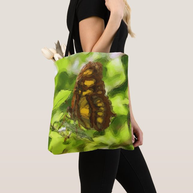Farbenfrohe Butterfly Wasserfarben Sketch Natur Tasche (Von Nahem)