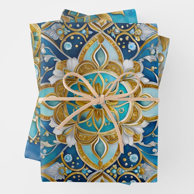 Farbenfrohe byzantinische Kunstschmiedetafeln Geschenkpapier Set (Von Creator hochgeladen)