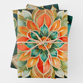 Farbenfrohe byzantinische Kunstschmiedetafeln Geschenkpapier Set