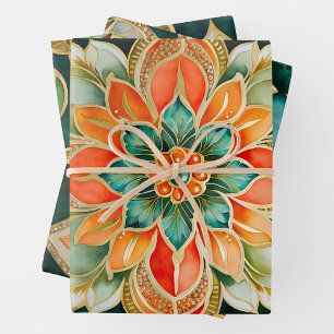 Farbenfrohe byzantinische Kunstschmiedetafeln Geschenkpapier Set