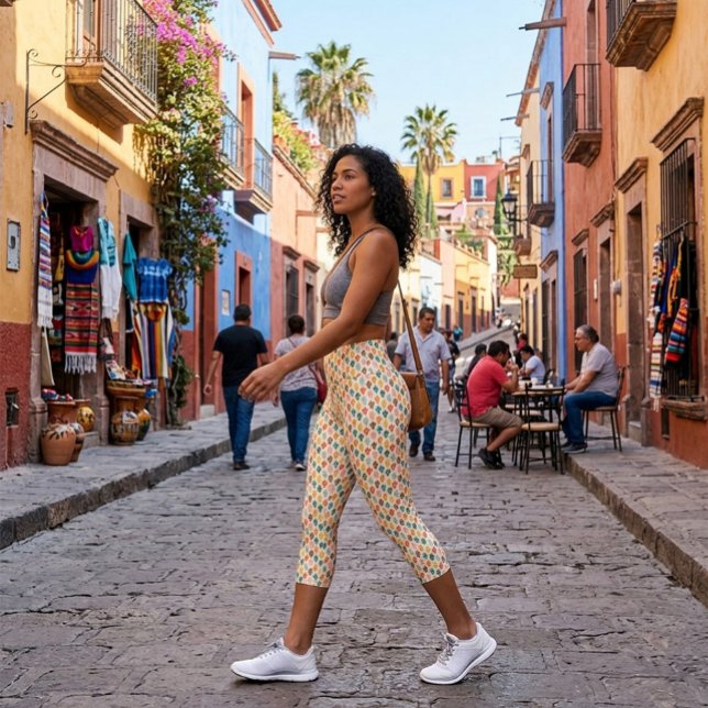 Farbenfrohe Cacti-Silhouetten Muster Leggings (Von Creator hochgeladen)