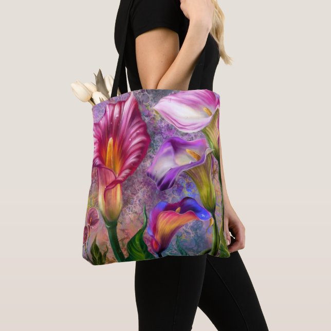 Farbenfrohe Calla-Lilien-Tragetasche Tasche (Von Nahem)