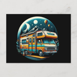 Farbenfrohe Camper Postcard! Postkarte