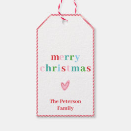 Farbenfrohe Candy Cane Weihnachtsgeschenk-Tag Geschenkanhänger