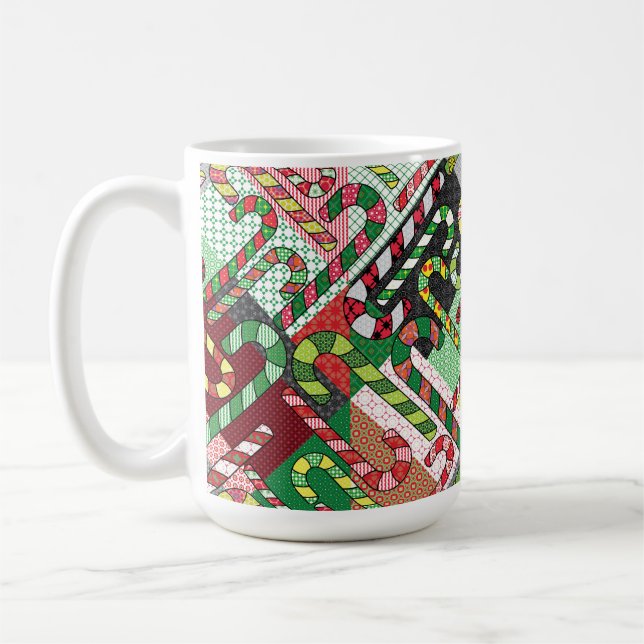 Farbenfrohe Candy Canes Kaffeetasse (Links)