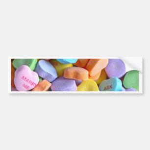 Farbenfrohe Candy Hearts Autoaufkleber