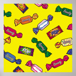 Farbenfrohe Candy Seamless Patternart, Pop, Süßigk Poster