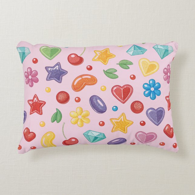 "Farbenfrohe Candy Star Accent Pillow Dekokissen (Vorderseite)