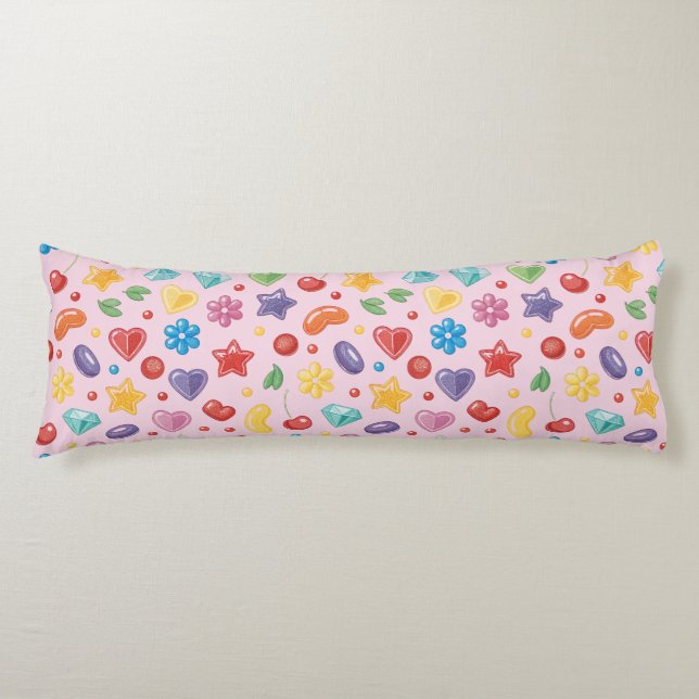"Farbenfrohe Candy Star Kissen (Vorderseite)