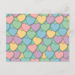 farbenfrohe Candy Valentinstag Herz Muster Two-T Postkarte