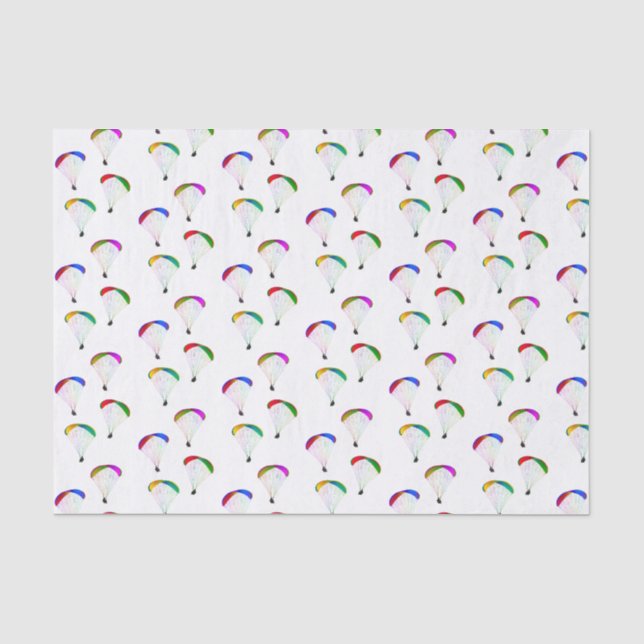 Farbenfrohe Canopes - Paraglider Motif Seidenpapier (Vorderseite)