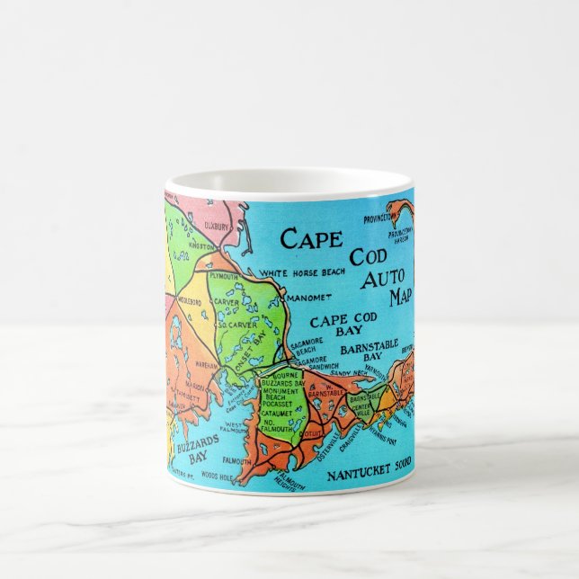 Farbenfrohe Cape Cod Postcard Tasse (Mittel)