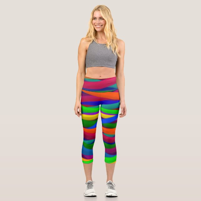 Farbenfrohe Capri Croppe 03 Yoga Pants (Vorderseite)
