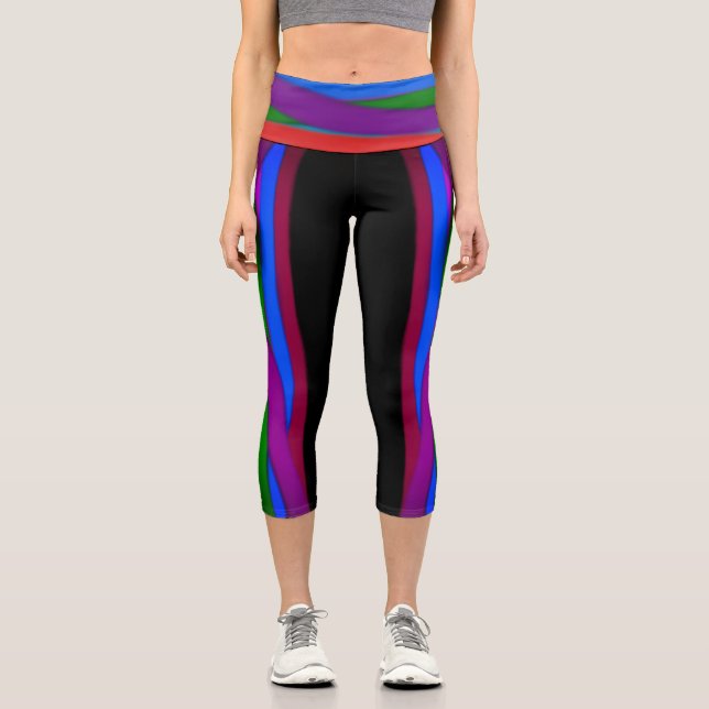 Farbenfrohe Capri Croppe 04 Yoga Pants Leggings (Vorderseite)