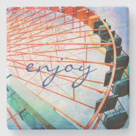 Farbenfrohe Carnival Ferris Wheel genießen Skripta Steinuntersetzer