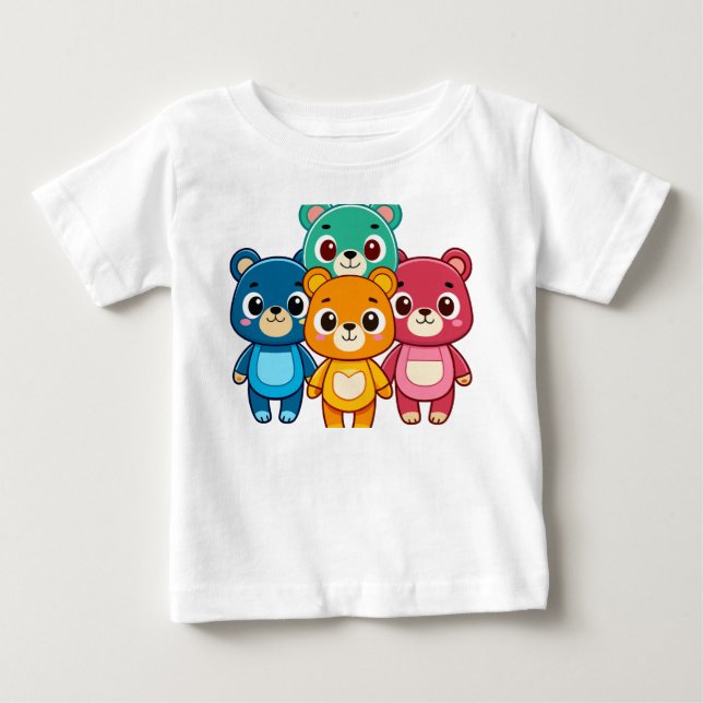 Farbenfrohe Cartoon-Bären - Niedlicher T - Shirt f (Vorderseite)