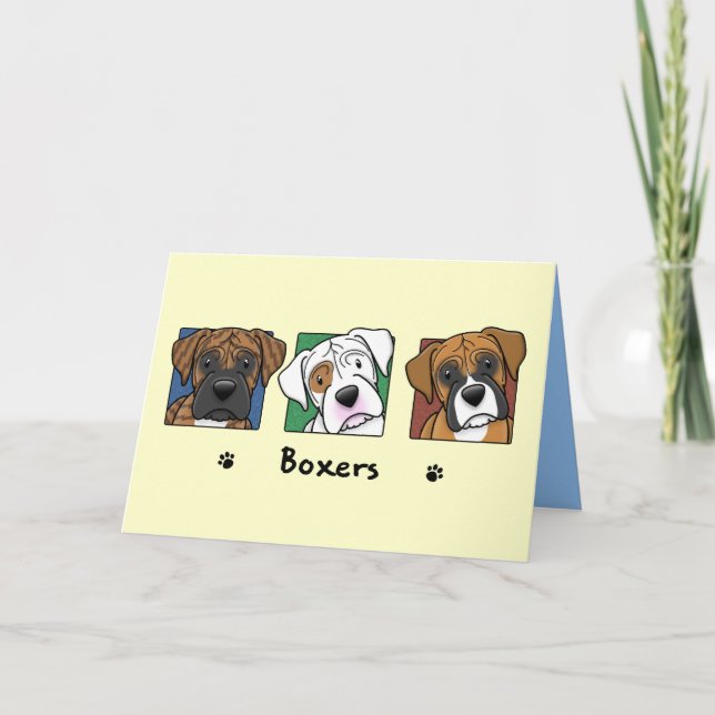 Farbenfrohe Cartoon Boxers Karte (Vorderseite)