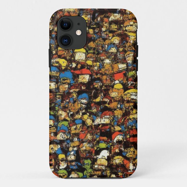 Farbenfrohe Cartoon Crowdys Mobile Case (Rückseite)
