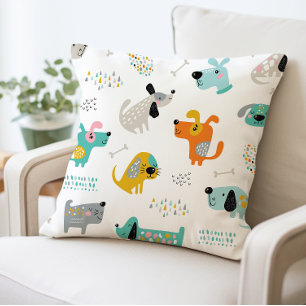Farbenfrohe Cartoon Hunde Kissen Kissen